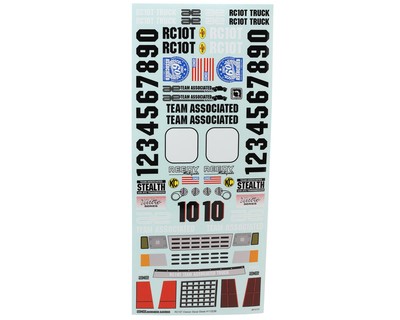 Team Associated RC10T Classic Decal Sheets (2) [ASC7860]