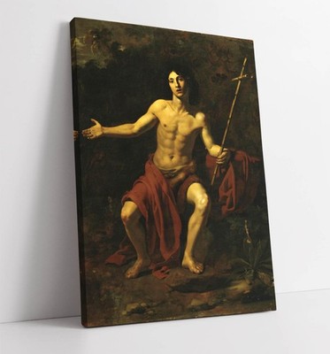 JOHANNES DER TÄUFER, NICOLAS REGNIER - TIEF GERAHMTER WANDBILDDRUCK AUF LEINWAND