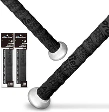 Baseball Bat Grip Tape 2 Pack 1.1Mm Precut Anti-Slip Wrap Replacement Black