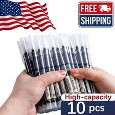 10Pcs/Set High Quality Needle Type Gel Pens Straight Liquid Ballpoint Pen School