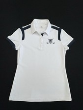 Chuco Golf Women?s Small Sugar Skull Logo Sport Pique Polo White Black