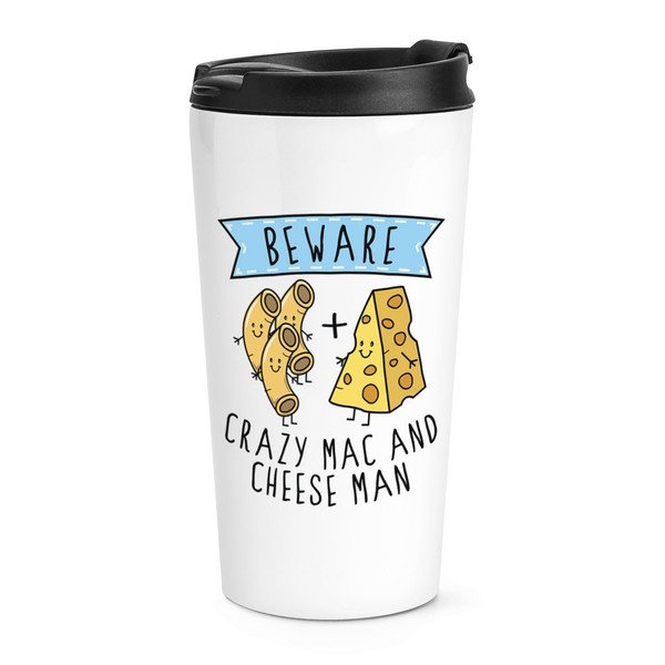 Beware VerrüCkte Mac Und KäSe Mann Reisetasse Tasse Lustig Spass Essen Liebhaber-image