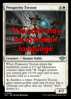 MTG PROSPERITY TYCOON FOIL EXC - MAGNATE OF PROSPERITY 25 - OTJ - MAGIC