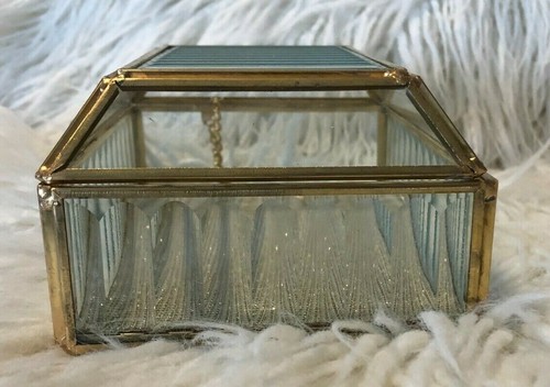 TERESA'S COLLECTIONS Gold Tone Glass Jewelry Box Display Succulent Planter Decor - Picture 6 of 10