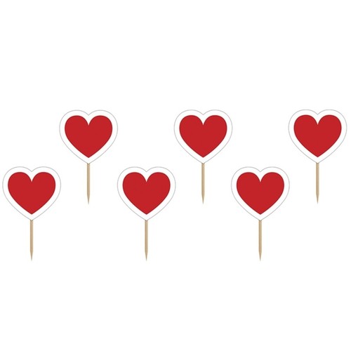 6 Cupcake Topper "Herz" -Hochzeit,Torte,Muffin,Picker,Hochzeitstorte,Schilder - Bild 1 von 2