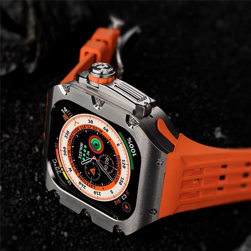 Titanium Alloy Case+Silicone Strap MOD KIT For Apple Watch Ultra /Ultra 2 3 49mm - Picture 6 of 44