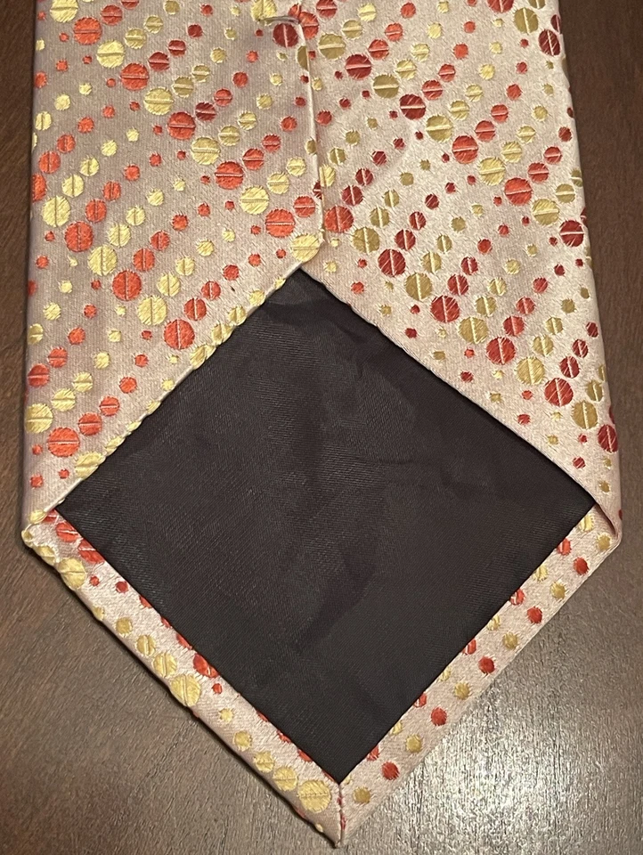 Corbata Venturi Uomo dorada naranja hecha a mano 100 % seda para hombre hecha en China Foto 2 de 4