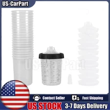 US Disposable Spray Paint Gun Plastic Liners & Lids Kits 27-Ounce 800ML Cups Kit