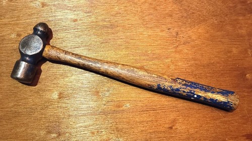 Vtg Herbrand Ball Peen Hammer Script USA Model # BP-12 13"L Original Handle