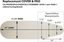 Replacement Stowaway Ironing Board Pad and Cover