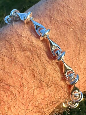 Echt 925 Sterlingsilber Herren Individuell 8mm Stacheldraht Gliederarmband ITALIEN 7-9''