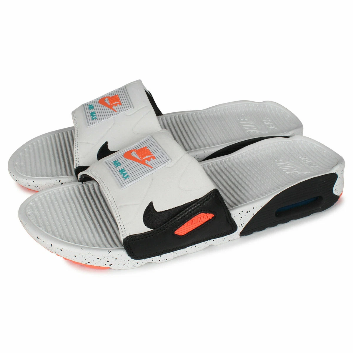 Nike Air Max 90 Slide Men s Size 7 White Black Turf Orange BQ4635 102 Fast Ship