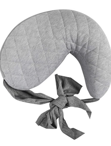 Nursing Pillow Support, Soft Gray Heathered with Stretch Belt that Stores Small,