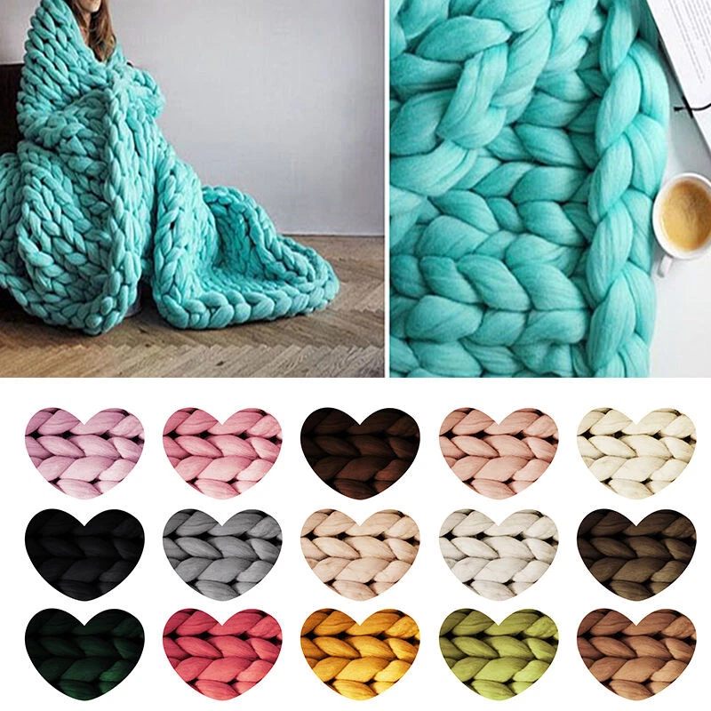 DIY Super Bulky Arm Knitting Kit Chunky Knit Blanket Very Thick Gigantic  Yarn Massive Knitted Loop - Walmart.com