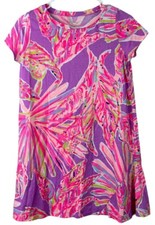 Lilly Pulitzer T Shirt Dress Girl XL 12-14 Multicolor Floral Short Sleeve Cotton