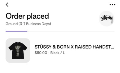 STUSSY & BORN X RAISED ~ HANDSTYLES TEE ~ Size LARGE (L