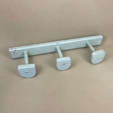 Vintage Retro Wooden Wall Coat Room Hanger Rack Hook Farmhouse 3 Hooks Wood Blue