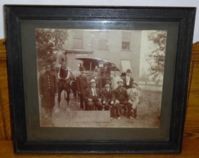 Antique 1907 Photograph Of Horse Drawn Ambulance Group Photo Board Of Directors