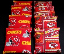 KANSAS CITY CHIEFS Cornhole Bean Bags 8 ACA Regulation Bags Top Quality Handmade