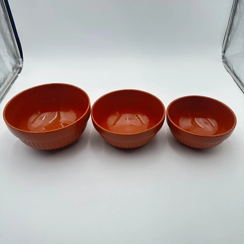 Pfaltzgraff Brown Nesting Mixing Bowls Stackable Set of 3