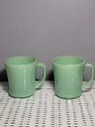 2 Vintage Fire King Jadeite Flat Bottom D Handle Mug Coffee Cup Anchor Hocking