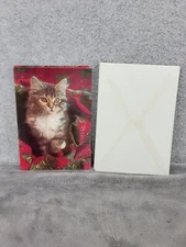 Set of 8 Kitten Print Christmas Cards with Envelopes by Artis Paper Magic Co
