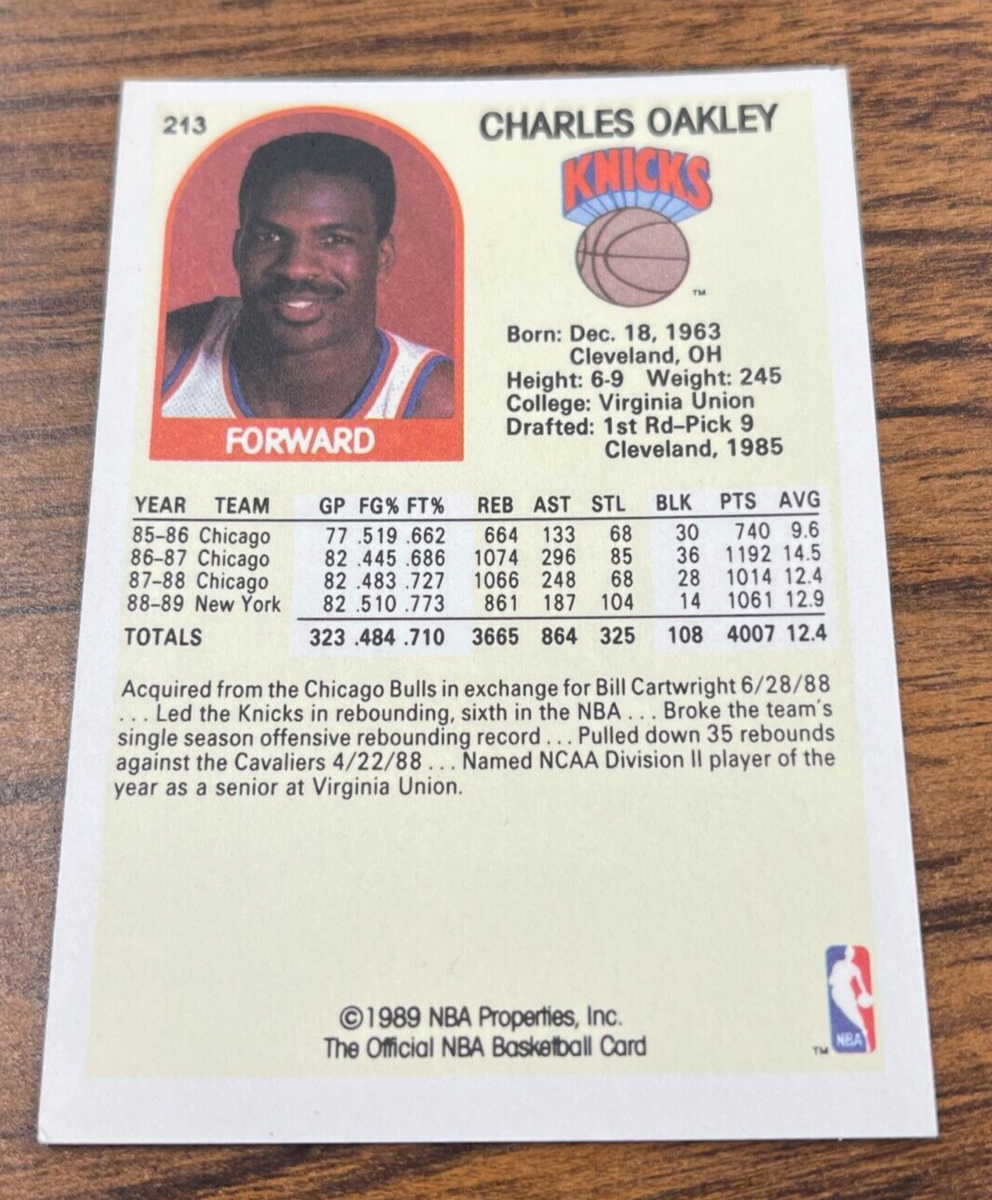 1989 NBA Hoops Card # 213 Charles Oakley - New York Knicks | eBay