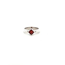 Sterling Silver Square Shaped Garnet Ring Stone 5 x 5mm