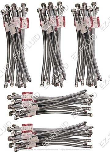 Plumbing Lot 50 pcs 1/2"FIP X 3/8"Comp X 12" SS Faucet Supply Connector Lines
