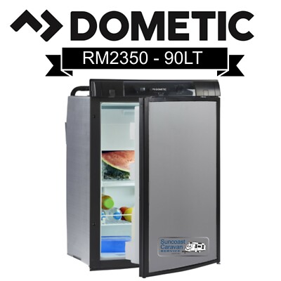 Dometic Rm2350 3 Way 90l 12v 240v Gas Caravan Rv Fridge Bonus Black Door Insert Ebay
