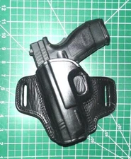 Tagua BH3-631 LH Leather 2 Slot Belt Holster Springfield 4" XD 3.8" XDM No Laser