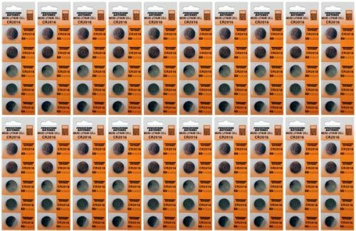 100 x CR2016 Lithium Coin Cell Batteries by Powertron
