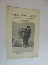 SBB75 Vintage Brochure School Health News 1935 November kid with sled
