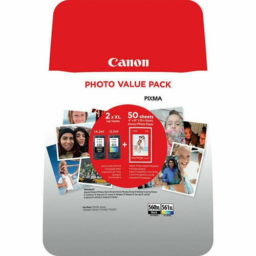 Canon PG-560XL/CL-561XL Pack Photo Économique de 2 Cartouches d'Encre ...