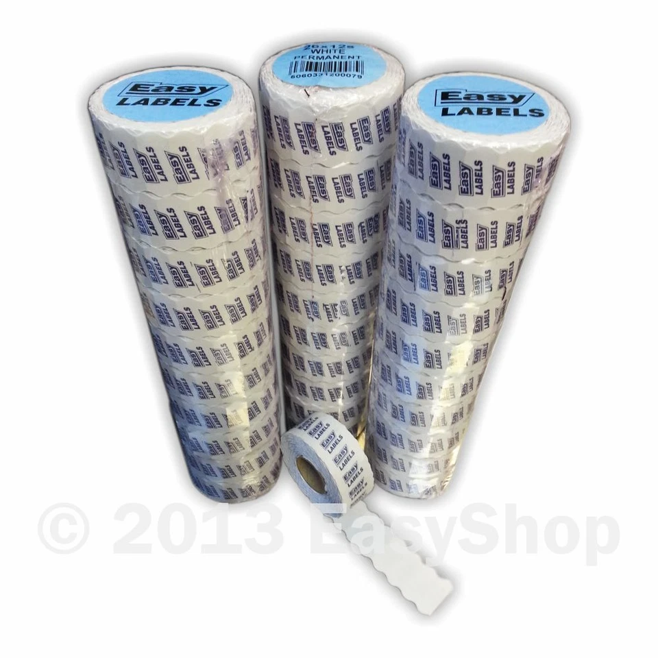 EASY LABEL 26 X 12mm Retail Price Marking Gun Label CT4 Motex White with Permanent Adhesive