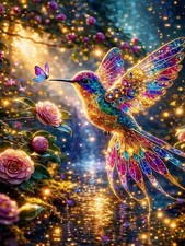 Hummingbird Diamond Art Kits for Adults,Magic Forest 5D Diamond Painting Kits...