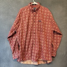 Vintage Chaps Ralph Lauren Dress Shirt Men's XL Button Down Argyle Diamond Geo