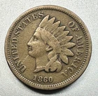 1860  INDIAN CENT   VG DETAILS  #1722