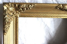 VINTAGE FITS 8X10 FRENCH BAROQUE WOOD PICTURE FRAME ORNATE GOLD GILT DEEP RELIEF