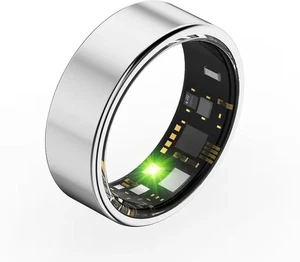 Size 12 Silver Smart Health Ring Sleep Fitness Tracker No Subscription Fee NEW