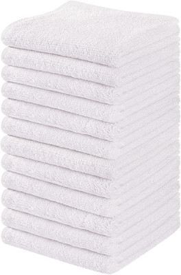 12 Pack White Cotton Washcloths 12x12 Soft Absorbent Face Towels for Bath