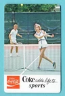 1 Single Swap Playing Card COKE AD TENNIS GIRL MAN 1960s VINTAGE SODA POP MINT