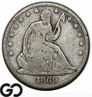 1869 Seated Liberty Half Dollar *Scarce* Choice Fine+