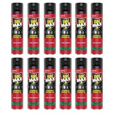 12pz Insetticida Raid Max 3 in 1 eucalipto per scarafaggi e formiche 400ml