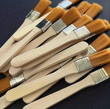 10pcs Nylon Bristle Paint Brush Set Wooden Ha...
