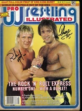 EB3272  ROCK & ROLL EXPRESS   signed Vintage Wrestling Magazine w/COA NO POSTER
