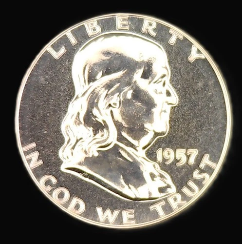 1957 Franklin PROOF Half Dollar CHOICE BRILLIANT VERY NICE 90% Silver