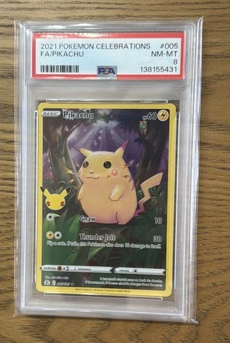 2021 Pokemon Celebrations #005 FA Pikachu PSA 8 NM-MT