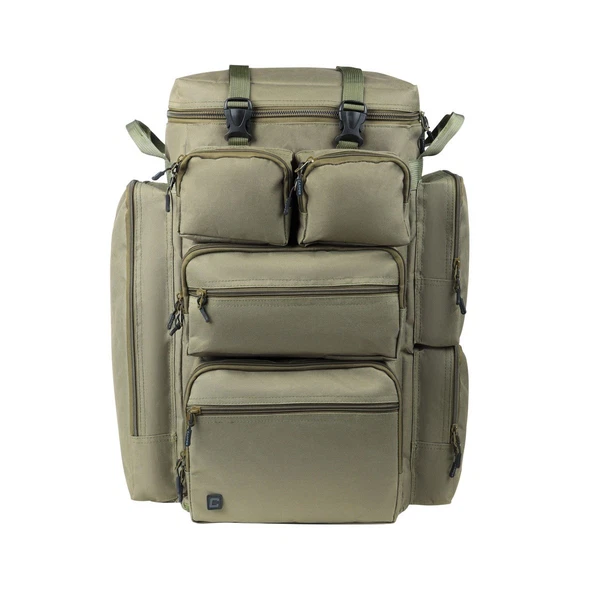 Carp Fishing Rucksack Green 75 Litre Luggage Tackle 8 Pockets - Carper Tackle