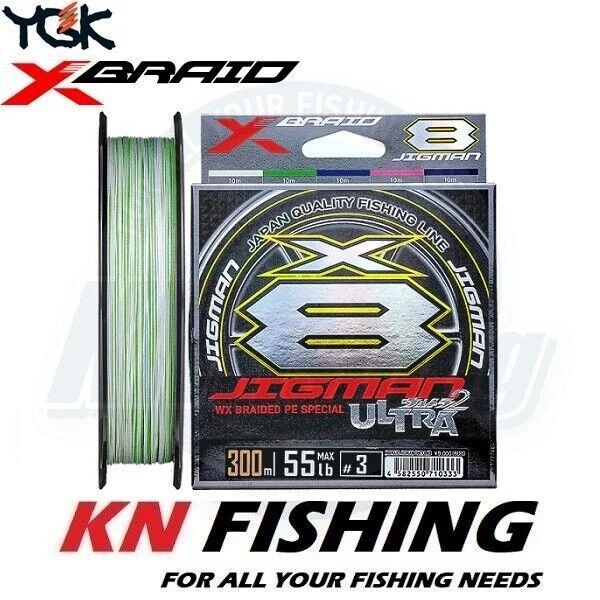 YGK X-BRAID JIGMAN ULTRA X005 X8 Ligne tressée multicolore 300 m 0,205-0,26... - Photo 1/1